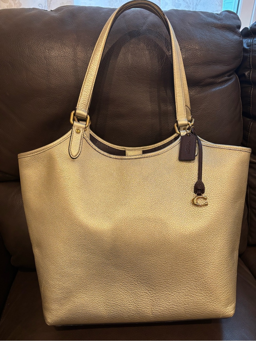 Coach Gold Leather Tote Bag